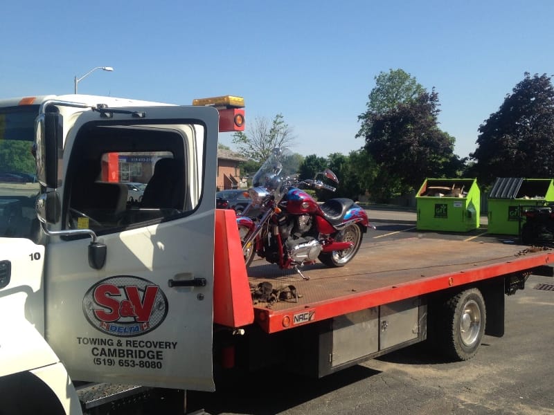 Cambridge motorcycle towing